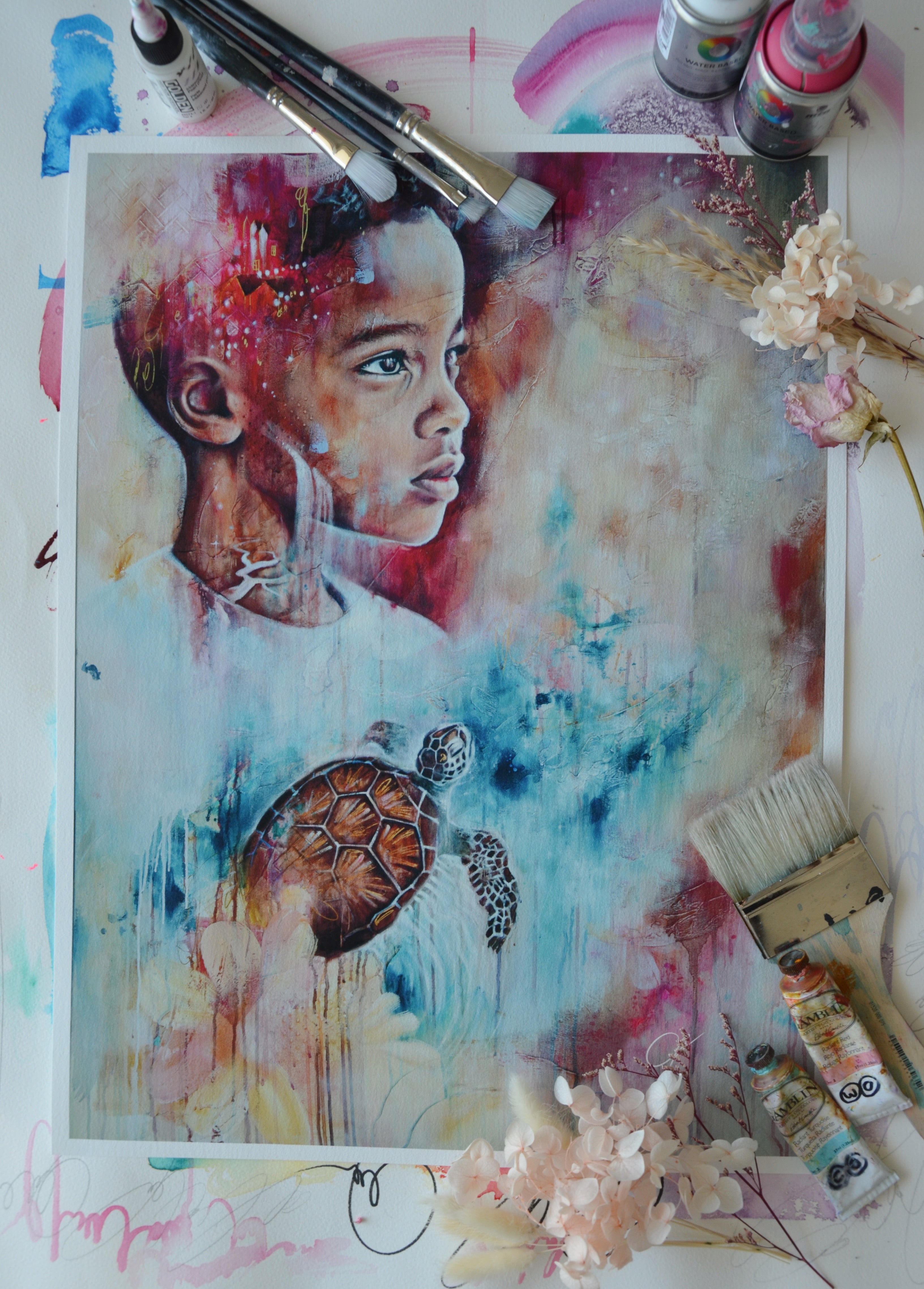 Nature’s Children Turtle Fine Art Veronica Caterisano